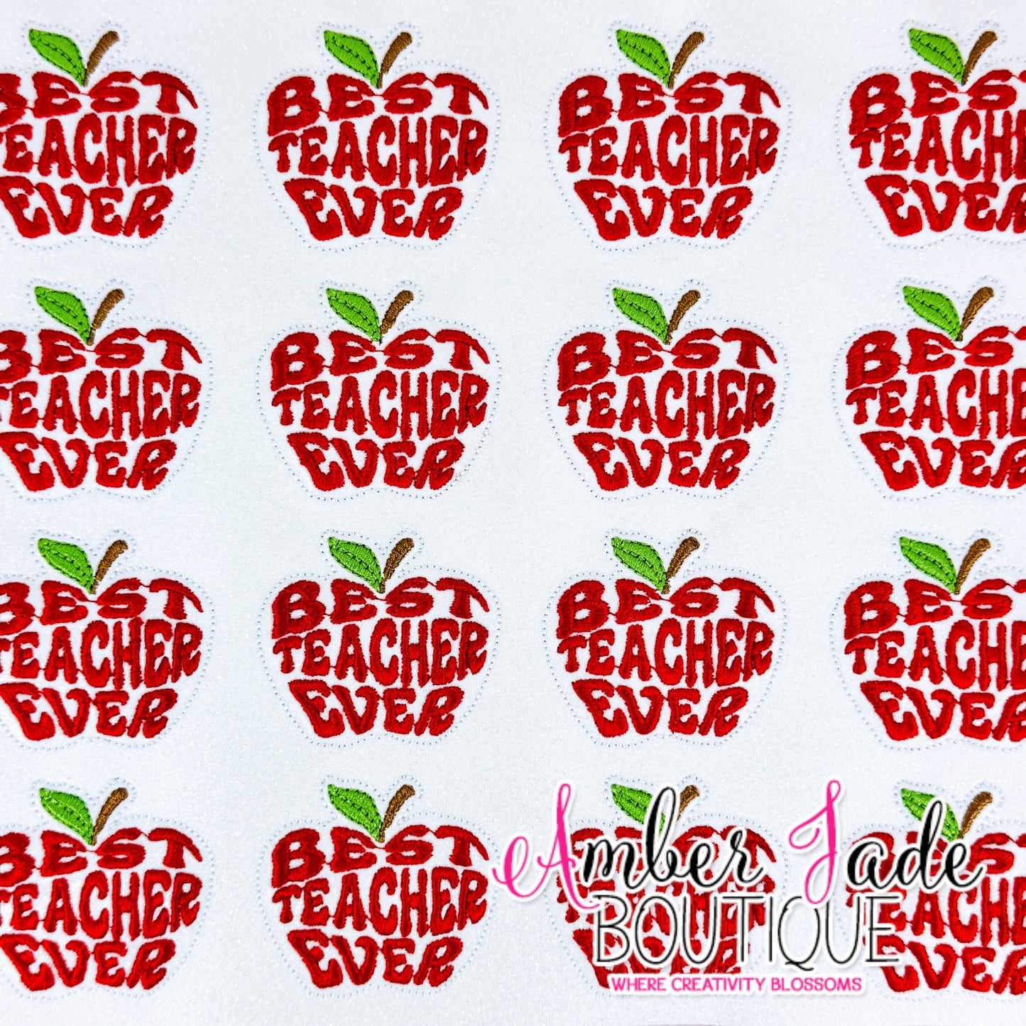 Best Teacher Ever Apple - White