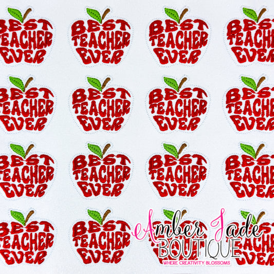 Best Teacher Ever Apple - White
