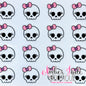 Skull Girl - Pink & Purple Bow