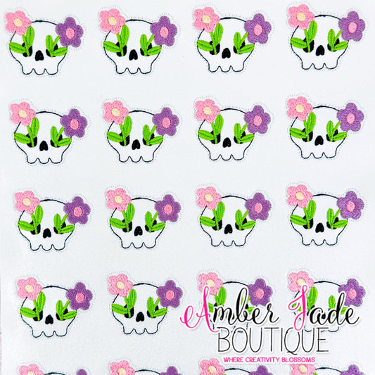 Retro Skull Flowers