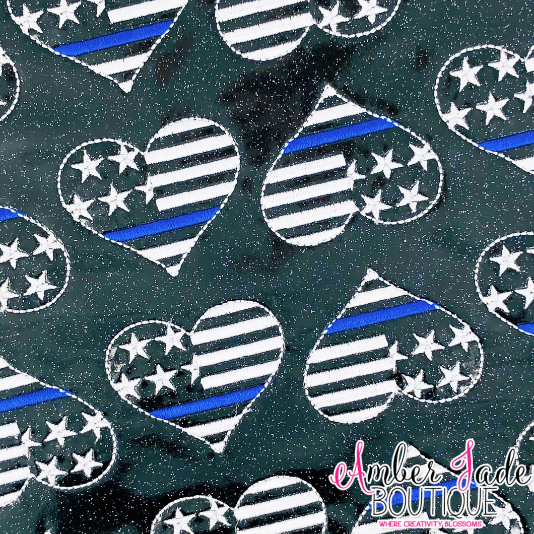 Thin Blue Line Heart Flag