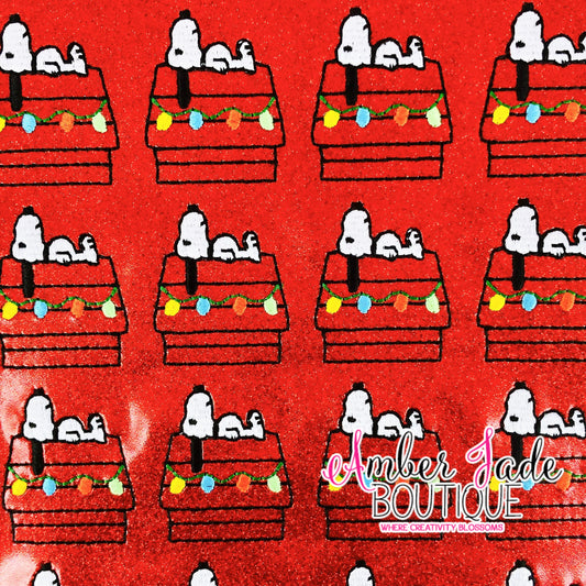 Snoopy On Dog House With Lights