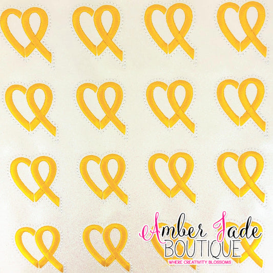 Awareness Ribbon Heart (Satin)-  Childhood Cancer