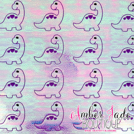 Dino w/ Hearts  (Purple)