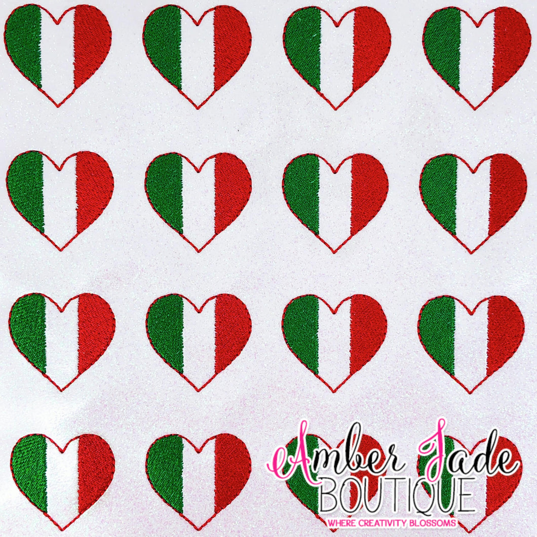 Mexico/ Italy Flag Heart