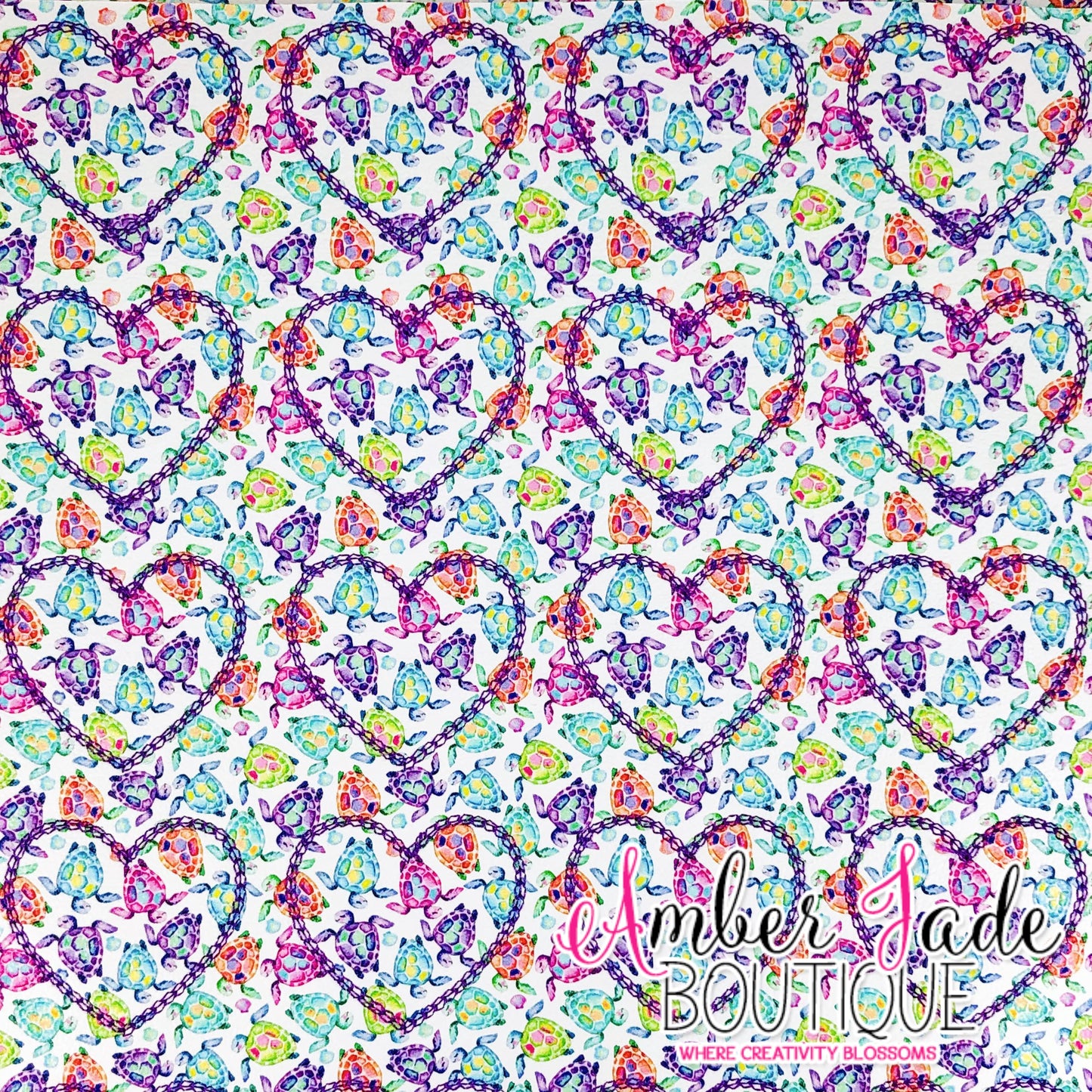 Watercolor Turtles Heart