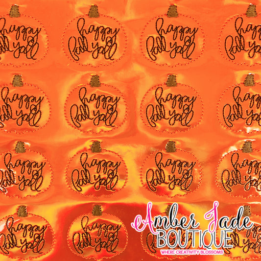 Happy Fall Y'all  Pumpkin - Holographic
