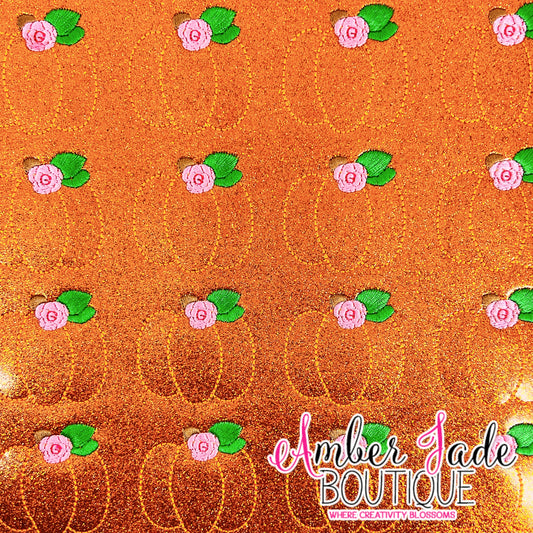 Pumpkin with  Pink Flower