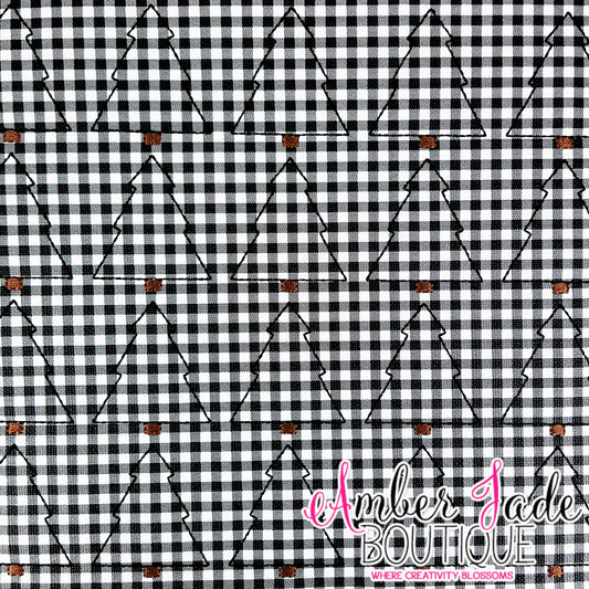 Christmas Tree - Black and White Plaid