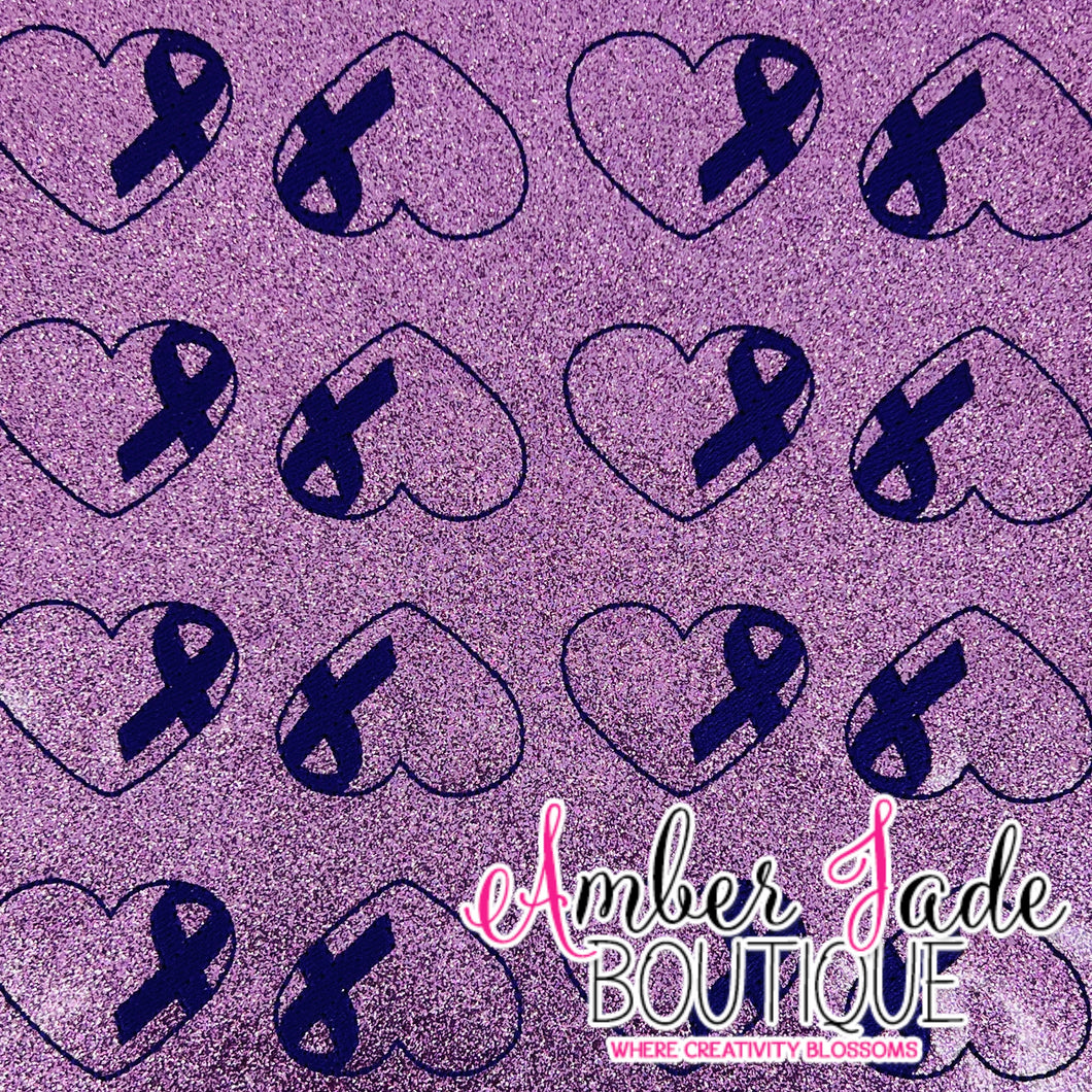 Purple Awareness Ribbon Heart